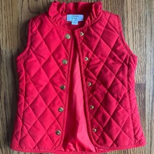 Red toddler Crown & Ivy quilted vest